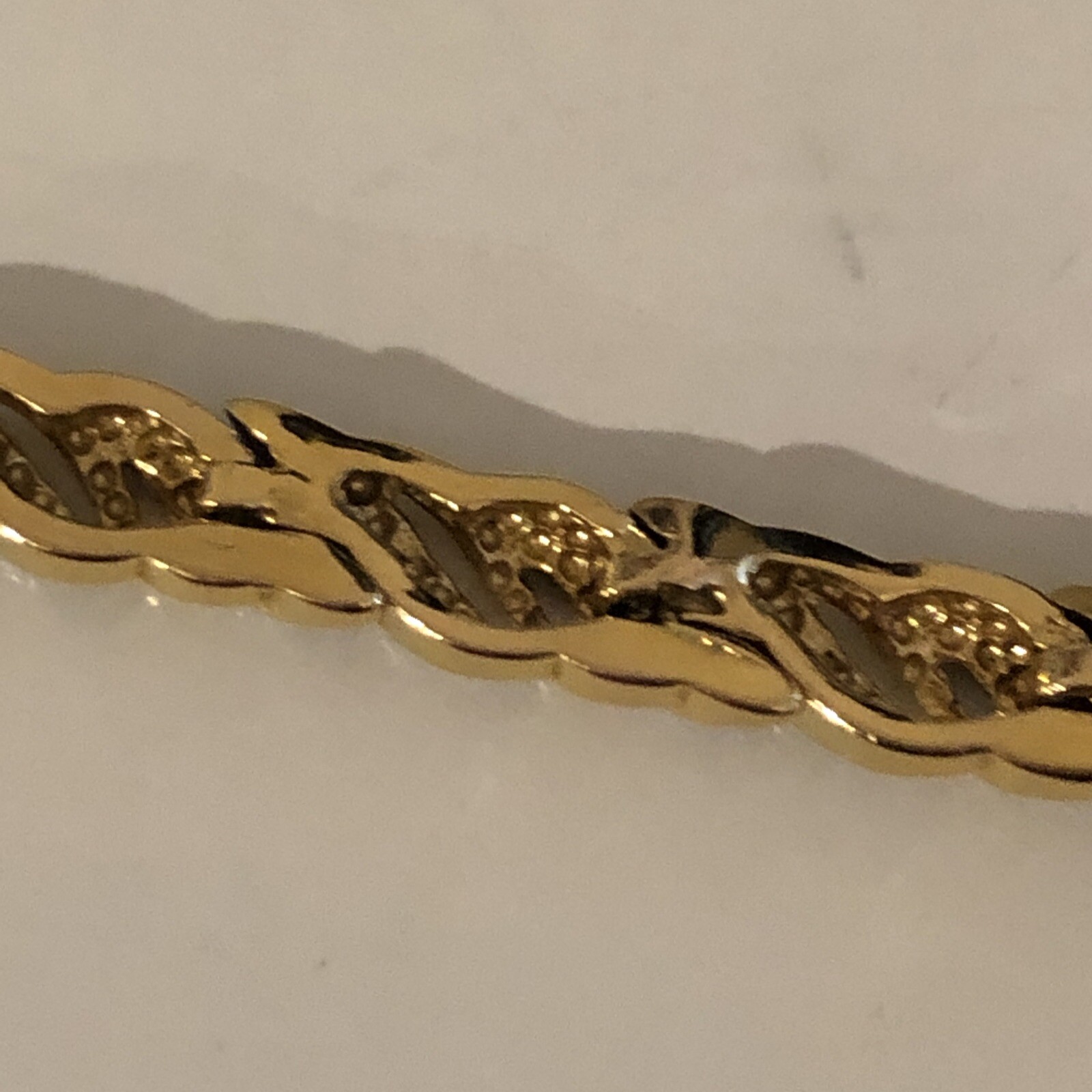 Gold Tone Silver Plated Fancy Diamond Illusion Link Bracelet PAJ BB