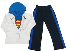 DC Comics Superman Hooded 2-Piece Top Pants Set Toddler Boys Sz 4