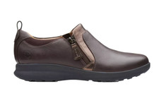 Clark  s Un Adorn Unstructured Brown Shoes Sz 7 Brown with Copper trim