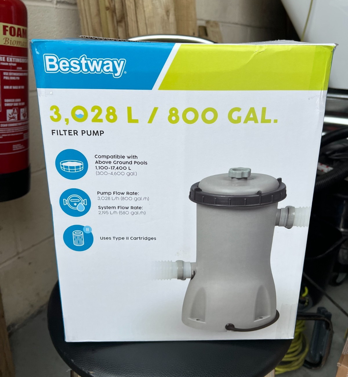 Bestway Filter Pump Above Ground Pool Swimming Pool Accessory 3,028L