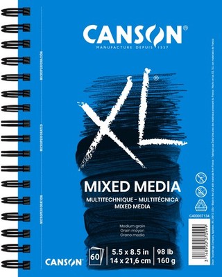 Canson XL Mixed Media Paper Pad 5.5''X8.5''-60 Sheets
