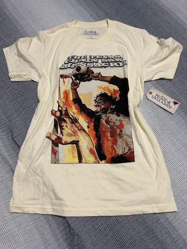 Universal Horror Unleashed Leatherface Texas Chain Saw Graphic Tee Beige Small
