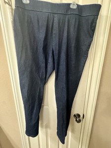 Dana Buchman Pants Women's 22W Dark Blue Tapered Leg Stretchy Waistline 
