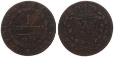 Italy Sardinia 1 Centesimo 1826 KM#125. Carlo Felice 1821-1831