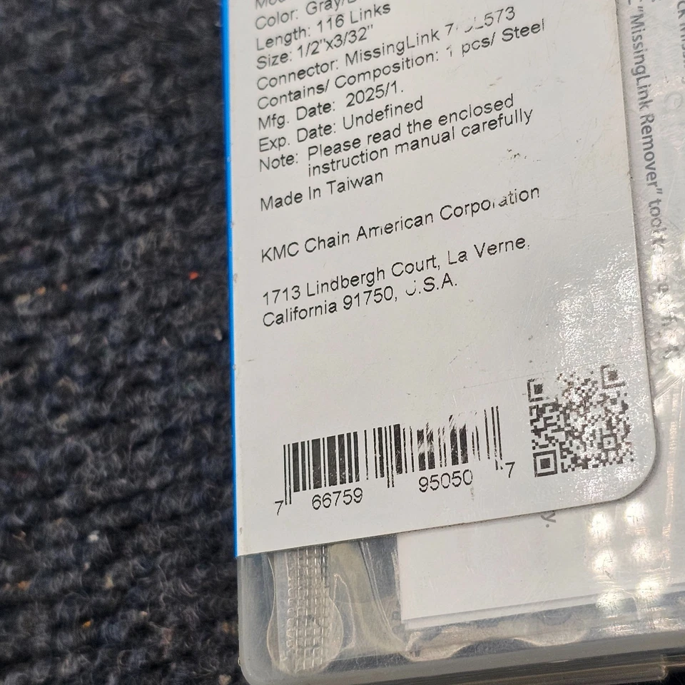 Cadenas de bicicleta KMC Z7 7 velocidades 116 eslabones 1/2" x 3/32" gris/marrón Foto 4 de 4
