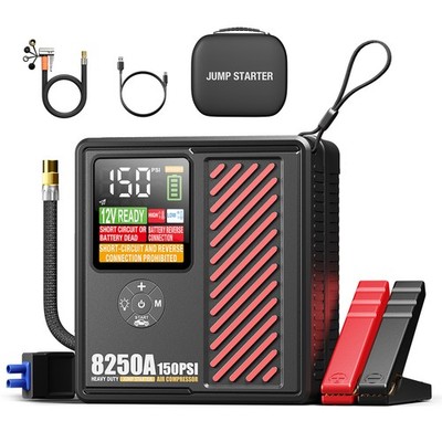8250A Auto Starthilfe Jump Starter Ladegerät 12V KFZ Booster Powerbank + Tasche
