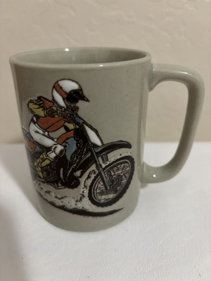 Super Rare Vintage Otagiri Coffee Mug Motocross Dirtbike Honda Yamaha