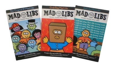 MAD LIBS LOT  3 TITLES ''ORIGINAL'',''GRAB BAG''& ''KIDS''  PRICE STERN SLOAN NEW