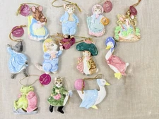 Vintage Schmid Porcelain Beatrix Potter Vintage Ornament Set Lot Of 11 1982-1987