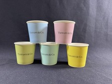 Set tazze di carta Tiffany & Co Mini Bone China / 5 colori tazze da espresso 3,6 oz NUOVO *