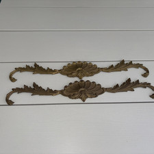 Fronton orné en laiton massif - Art et dessus de porte - Lot de deux - Vintage