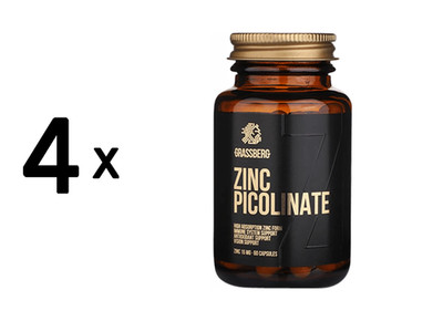 4 x Grassberg Zinc Picolinate (60 Caps) (41,33 EUR/kg)