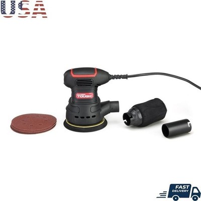 2.5 Amp 5 Inch Orbital Sander Dust Bag Vacuum Hose Adapter 3 Sanding Sheets New