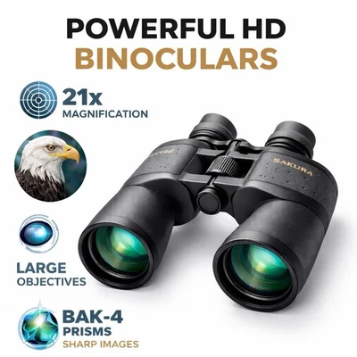 21x260 Military Zoom Powerful Binoculars Optics Hunting Camping + Case Day Night - Image 1 of 4