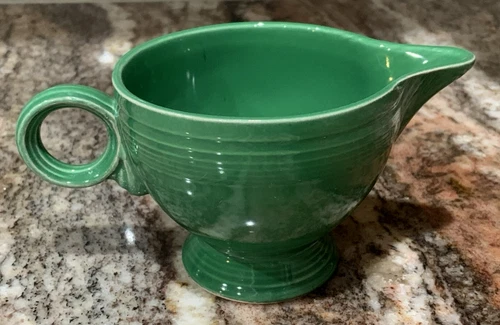 Vintage Homer Laughlin * Fiesta Ware * Medium Green Creamer * Ring Handle * USA