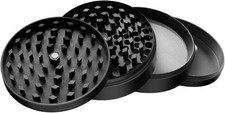 Metal Grinder - XL Heavy Duty 4-Piece Herb Grinder - Black with Magnetic Lid