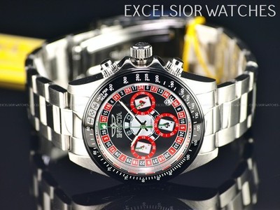 New Invicta Speedway Roulette Casino Chronograph Quartz Black Dial