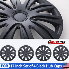 17 Inch Set Of 4 Black Wheel Covers Snap On Hub Caps Fits 17 Tire Steel Rim 17 Inch Set Of 4 Black Wheel Covers Snap On Hub Caps Fits 17 Tire Steel Rim