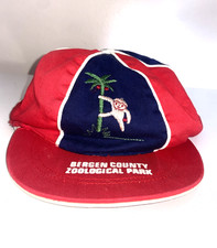 Vintage Bergen County Zoological NJ Park Baseball Cap Two-Tone Navy/Red Cotton
