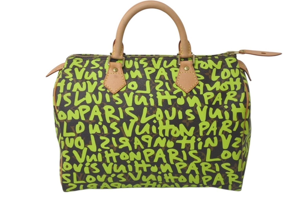 LOUIS VUITTON Speedy 30 Monogram Graffiti Green Stephen Sprouse
