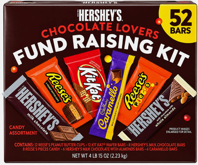 HERSHEYS CHOCOLATE LOVERS FUNDRAISING KIT - 52x Individually Wrapped Bars