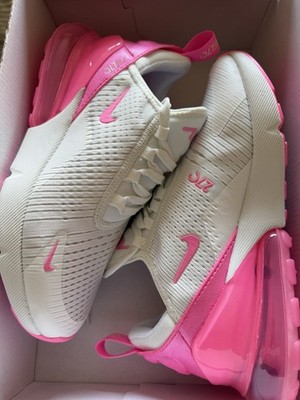 Nike Girls White Pink Mesh Sneakers Lightweight Breathable Comfort Athletic