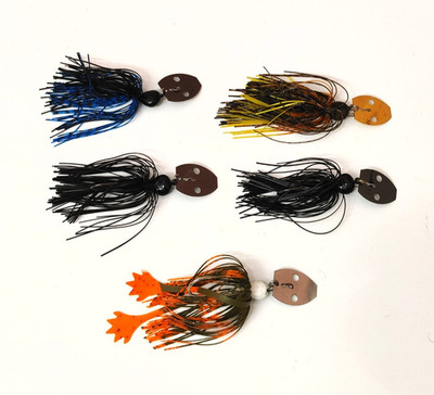 (5) Assorted Brands Sizes and Colors Bladed Jigs Fishing Lures Lot of 5