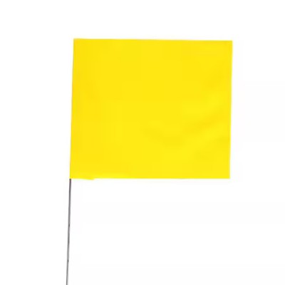 Marking Flag, Vinyl, 18'' Wire Staff, Solid, 18'' L., 100 Pk, 4518Y-200