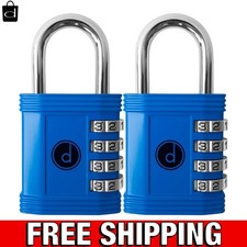 Durable 4-Digit Combination Lock Set - Keyless, Reprogrammable, Blue Finish