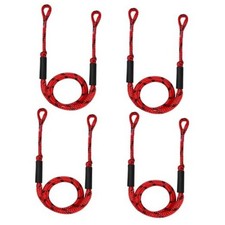 Boat Bungee Dock Lines, Mooring Rope for Docking with Loop, Boat RED black