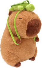 Capybara Plush Toy - 13 Inch Cute Capybara Stuffed Animal with Turtle Backpac...
