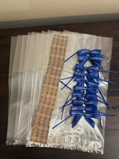 30 PIECES BATH AND BODY WORKS CELLOPHANE Cello GIFT BAGS RIBBON BOWS TAGS Set