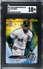 Luis Robert 2021 Topps Chrome Ben Baller Icy Gold Refractor #50/50 SGC 10 #I-10