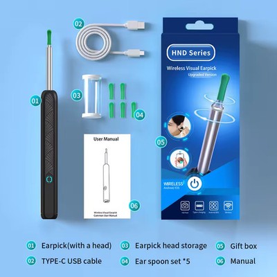 Wireless Ear Wax Cleaner with Camera Safe Earwax Removal Endoscope with Camera