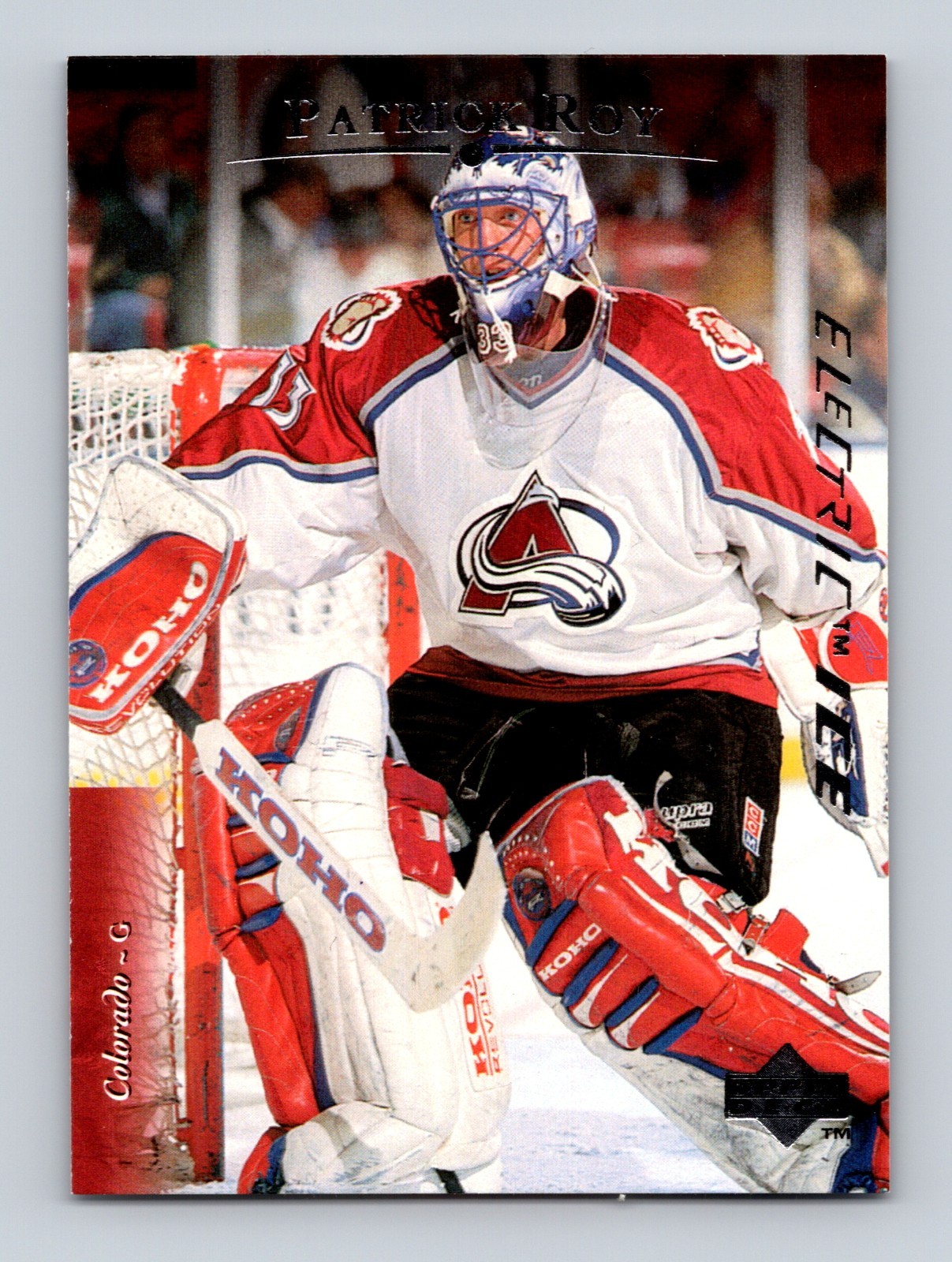 Patrick Roy 1995-96 Upper Deck #297 Electric Ice Parallel Colorado Avalanche