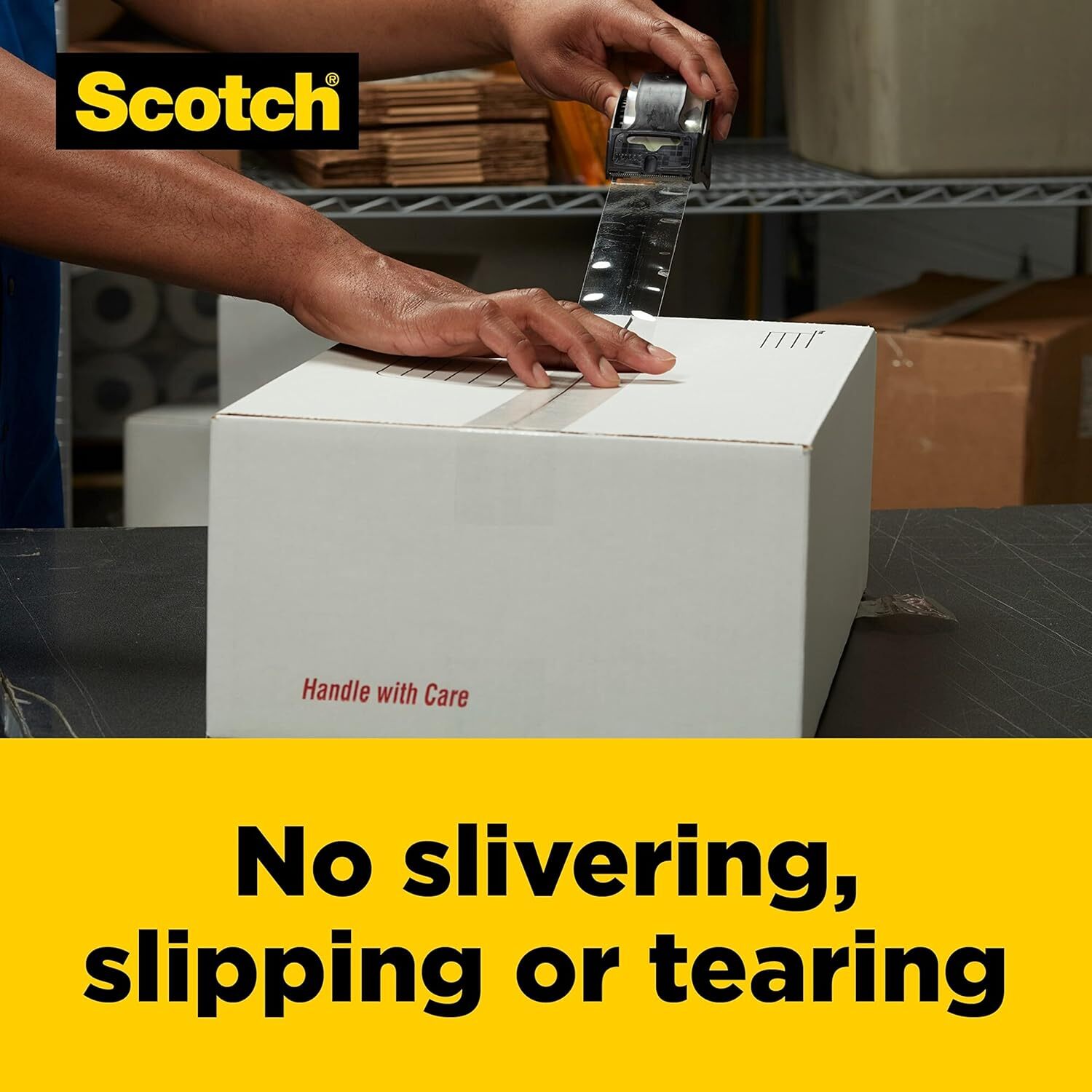 Scotch Box Lock Clear Packaging Tape, 48 mm x 50 m, 3 Rolls/Pack