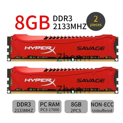 Kingston HyperX SAVAGE 16GB 2x 8GB DDR3 OC 2133MHz PC3-17000U Desktop Memory RAM