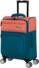 IT Luggage Megalite Duo-Tone 8 Wheel Small 56cm Suitcase Peach/Teal TSA Lock