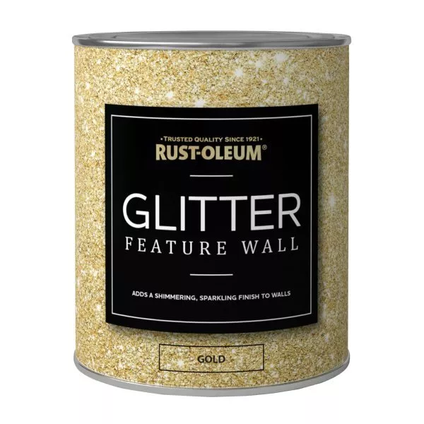 Rust Oleum Super Sparkly Sparkling Gold Glitter Feature Wall Paint