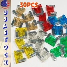 30PCS Micro Blade Fuse Assorted Kit Mixed Low Profile Mini Car Van Auto 5A-30A