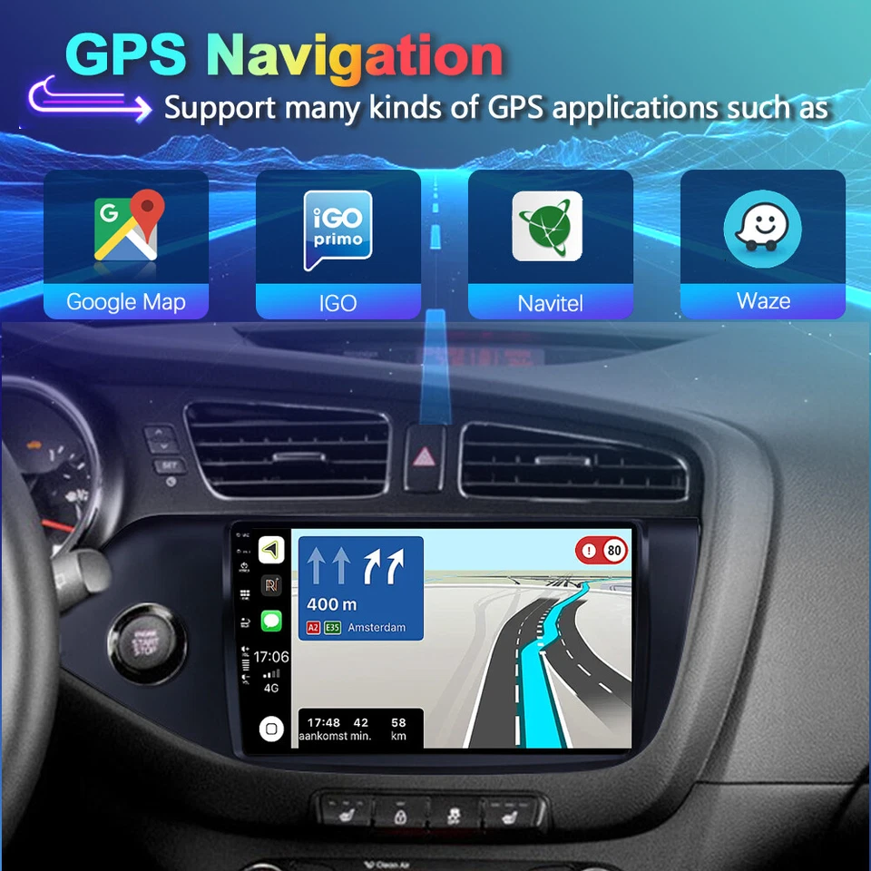 9''IPS Android 15 Autoradio Navi CarPlay Für Kia Ceed JD 2012-2016 WIFI 6G+128GB - Bild 4 von 4