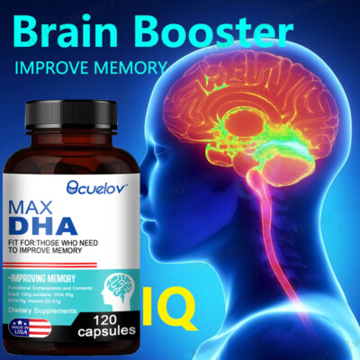 DHA Fish Oil Capsules +Memory Support   Vegetarian Supplement 120 Capsules