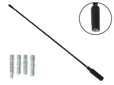 Sehr stabile Automax Auto Antenne Stabantenne schwarz 41 cm + 4 Adapter KFZ PKW 