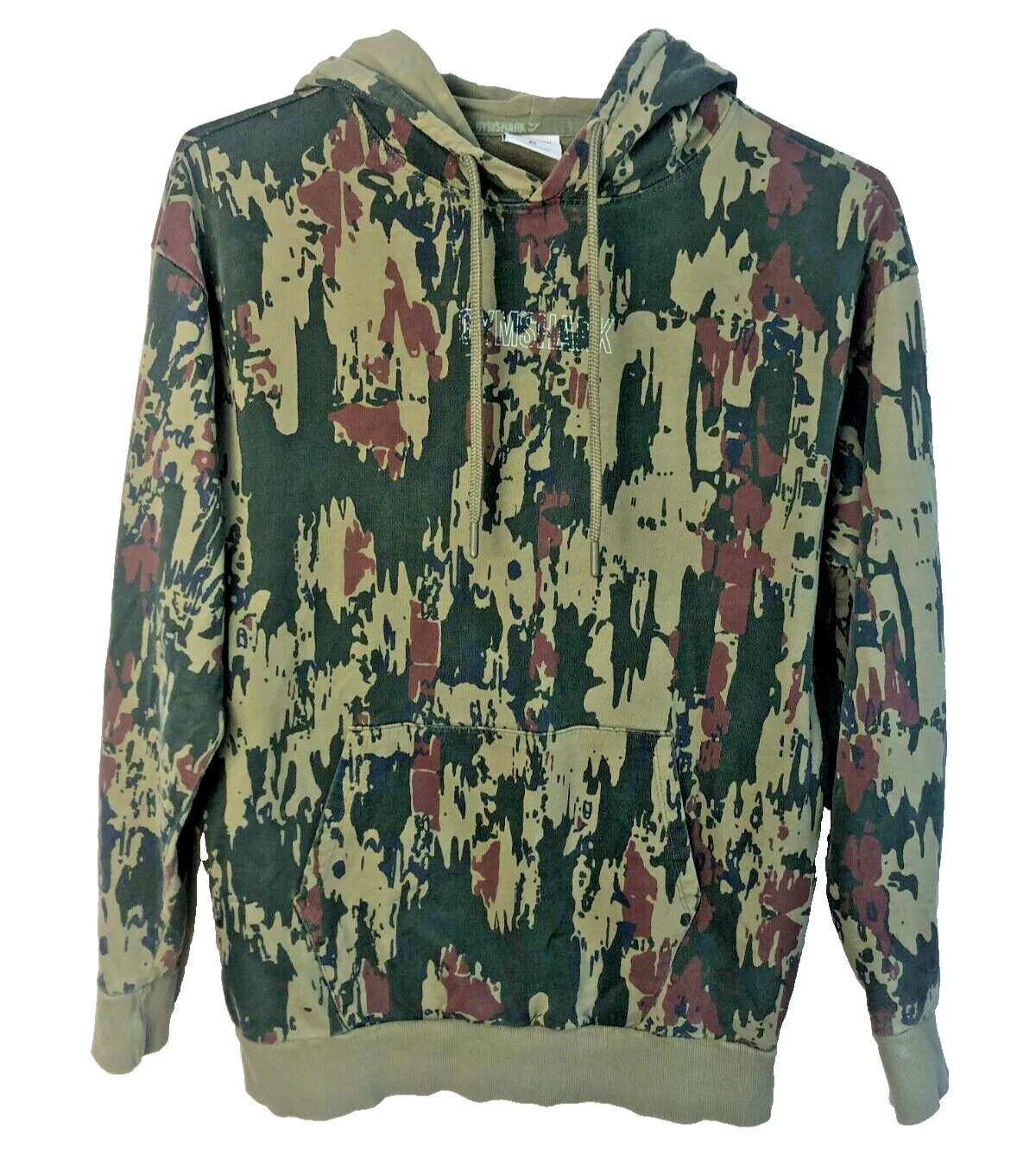 gymshark camo fitness logo spellout hoodie
