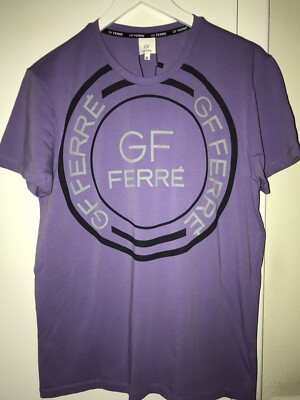 NWT GF GIANFRANCO FERRE Purple Round neck Logo T-shirt sz. XL | eBay