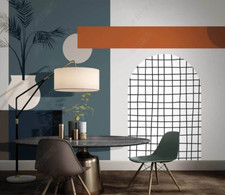 3D Geometric Grid Wallpaper Wall Mural Removable Self-adhesive 199