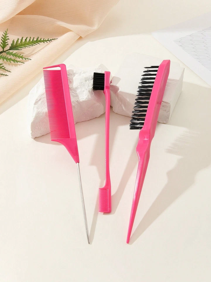 Comb for Edge Back Grooming Teasing Brush Slick Brush Set Bristle Hair Brush - Image 3 of 4