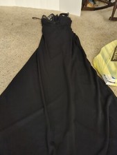 vintage Betsy  Adam by Linda Bernell Black Formal Maxi Gown Dress sz 10 Holiday