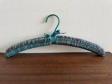 Vintage Plaid Padded Cloth Wire Ribbon Retro Satin Lingerie Clothing Hanger