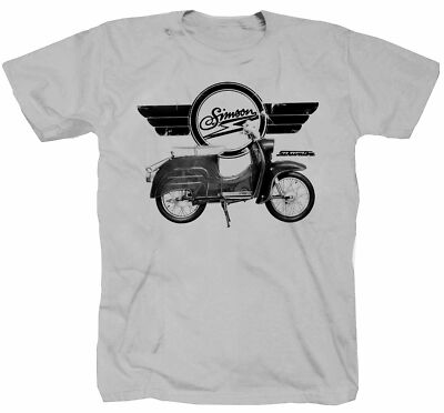 Simson Schwalbe Suhl Moped Roller DDR Ostdeutschland Kult Fun T-Shirt S-3XL zink